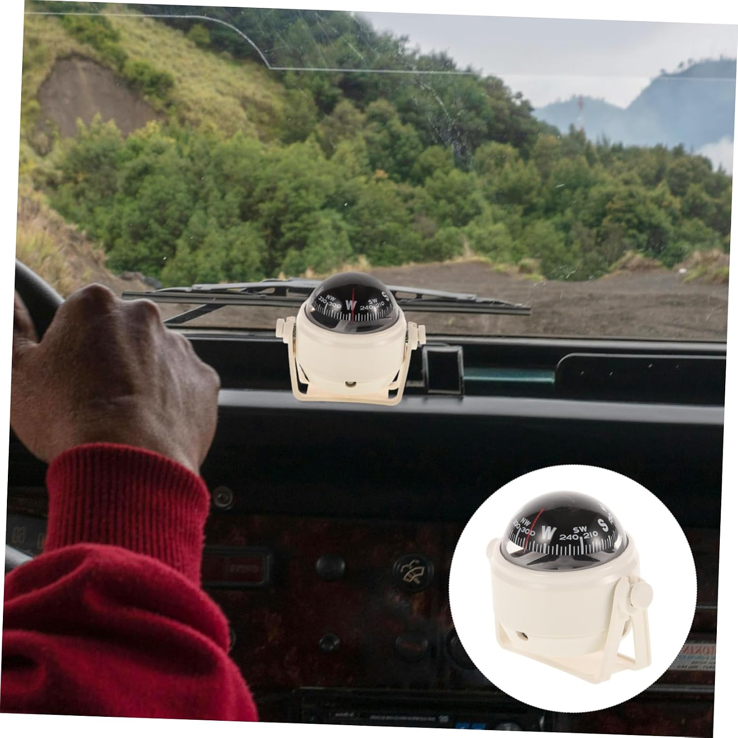 Car Compass for Vehicle Navigation Material Easy to Install Dashboard Decoration for Cars Boats and Trucks Accurate Outdoor Direction Guidance