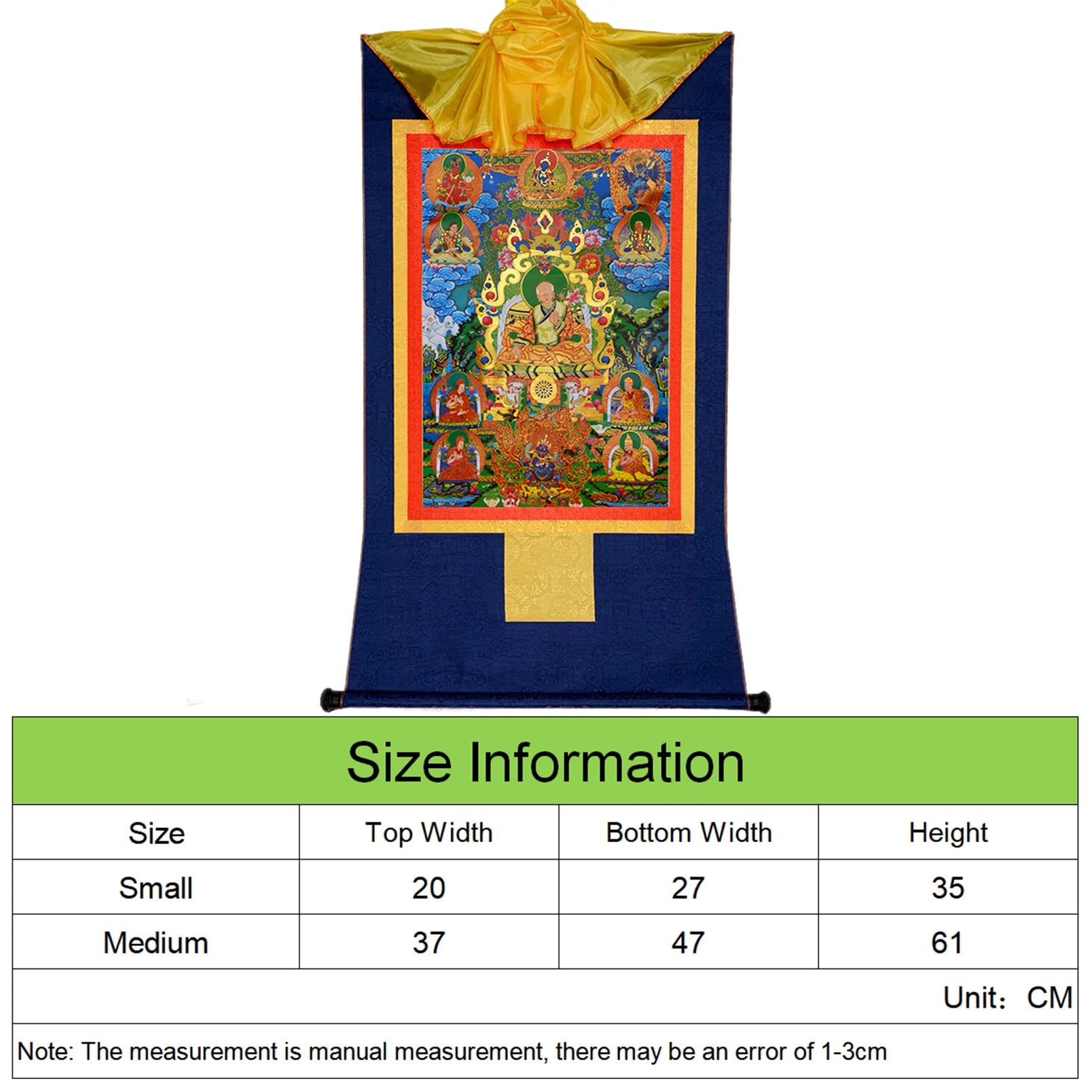 Pittura tibetana Śākyamuni， Pittura tibetana， Than Broccato Thangka buddista tibetano dei cinque antenati Sakya for l'arredamento della camera da letto e del soggiorno