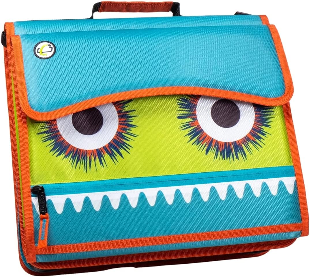 Case-It Monsters The Sidekick Zipper Binder, 5 - Color Tabbed Expanding File, Aqua : Everything Else