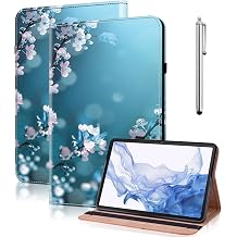 Case for Lenovo Idea Tab Pro 12.7 inch 2025 Tablet, PU Leather Folio Shockproof Protective Cover for Lenovo Idea Tab Pro 12.7" - Plum Blossom