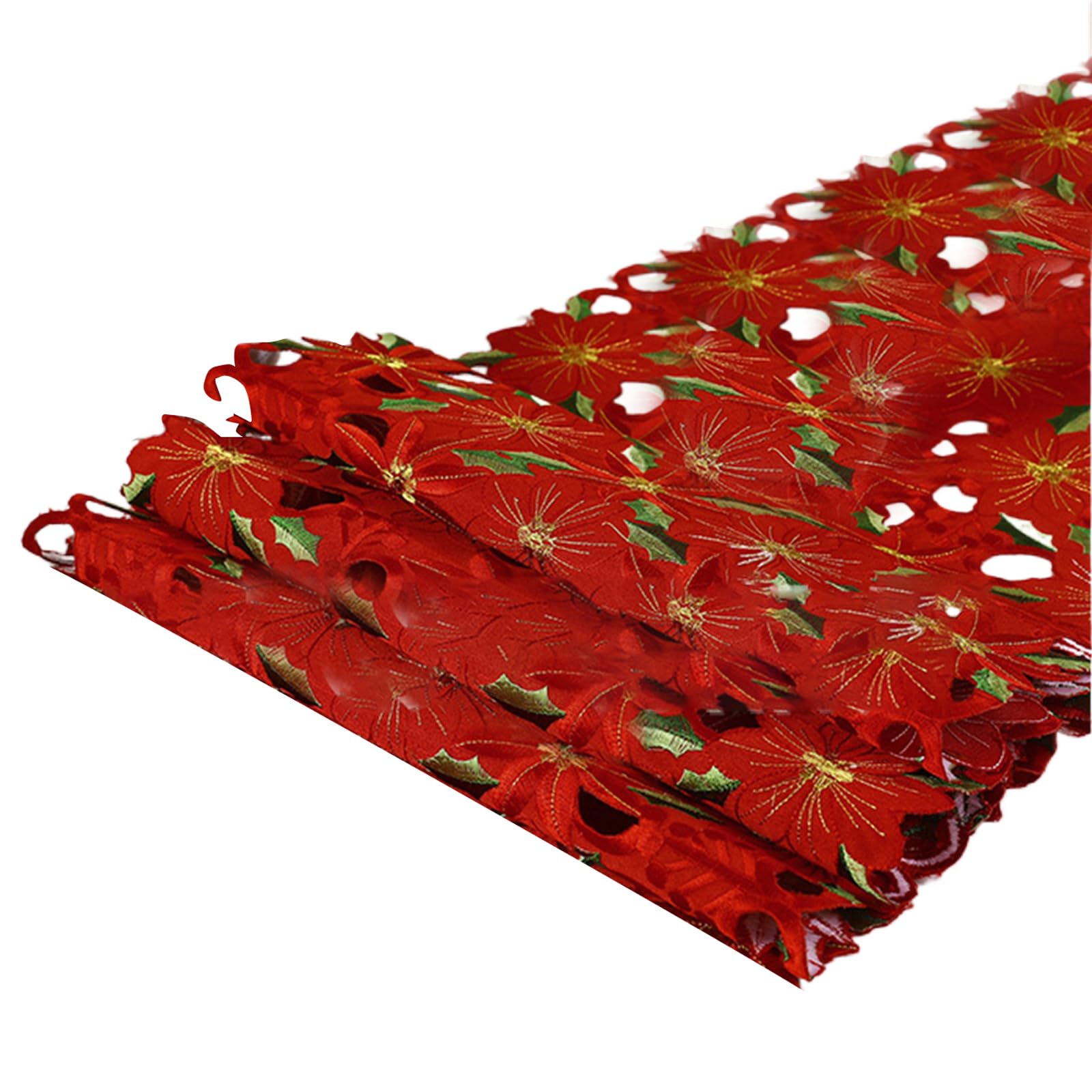Tsophreniq Table Linen Table Runner with Embroidered Flower Thanksgiving Party Hollow Cover for Decor Runner Long Long Placemats