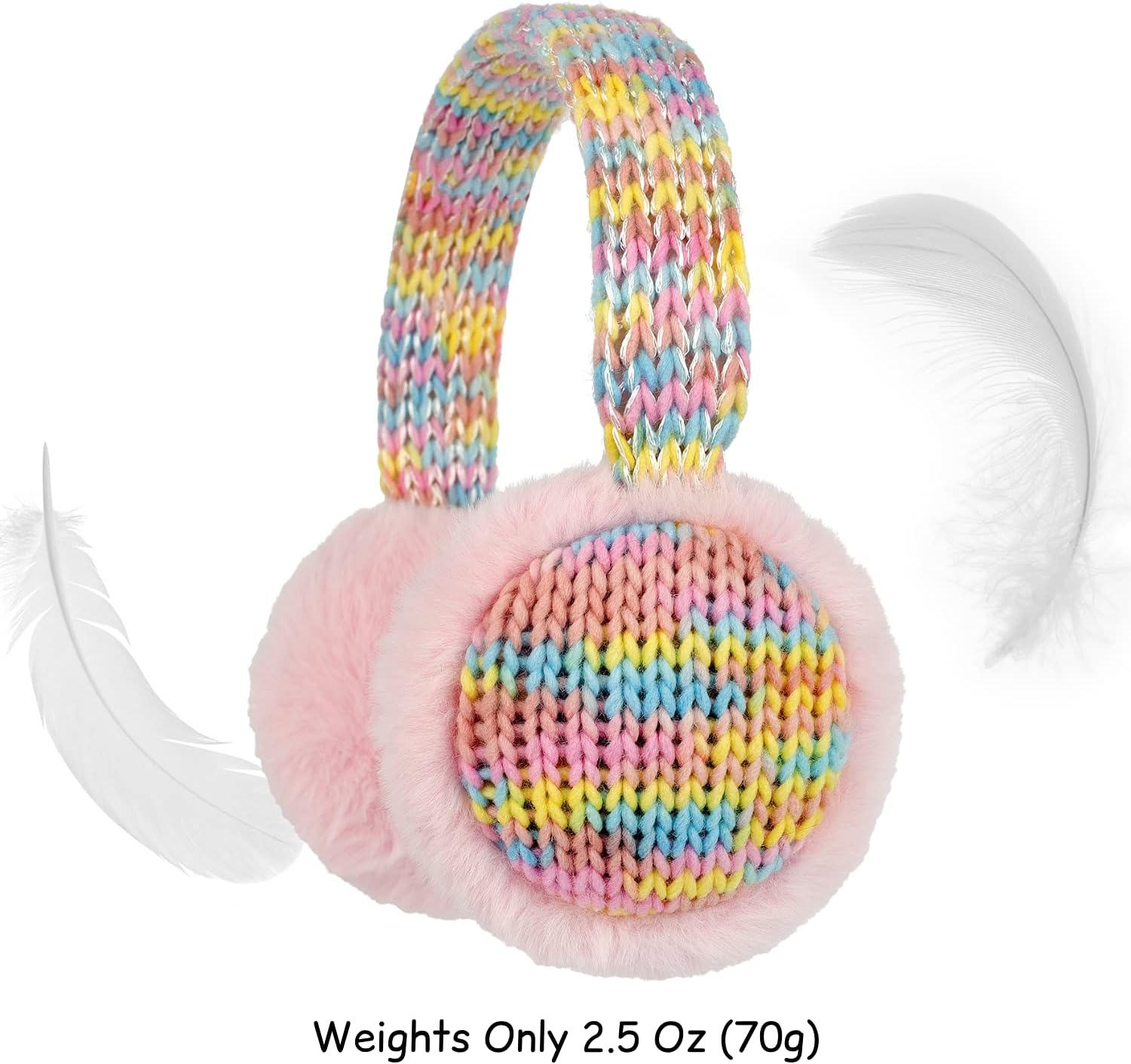 F Flammi Kids Knit Earmuffs Winter Outdoor Furry Ear Warmers for Boys Girls from Toddler to Big Kids - Image 3