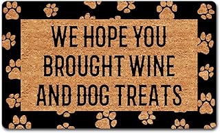 Funny Welcome Doormat Hello Door Mats We Hope You Brought Wine And Dog Treats Doormat Anti-Slip Rubber Doormats Doormat Non-slip Hello Mat For Kitchen Area Rugs(18