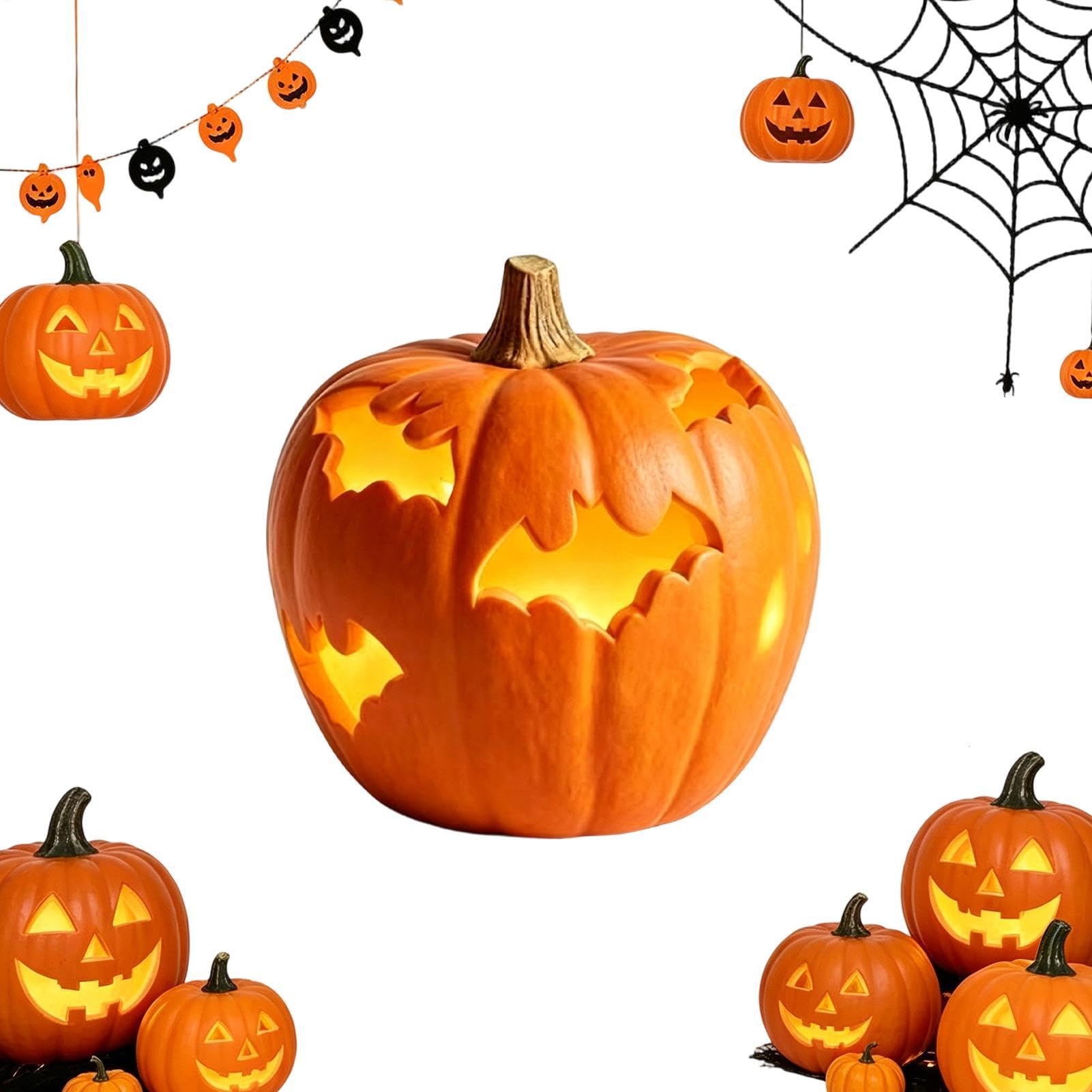 Lanterna a forma di zucca di Halloween, per le vacanze, lampada da tavolo, pensierino per feste | Lanterna a forma di zucca di Halloween, per feste, interni ed esterni, bar, fattoria