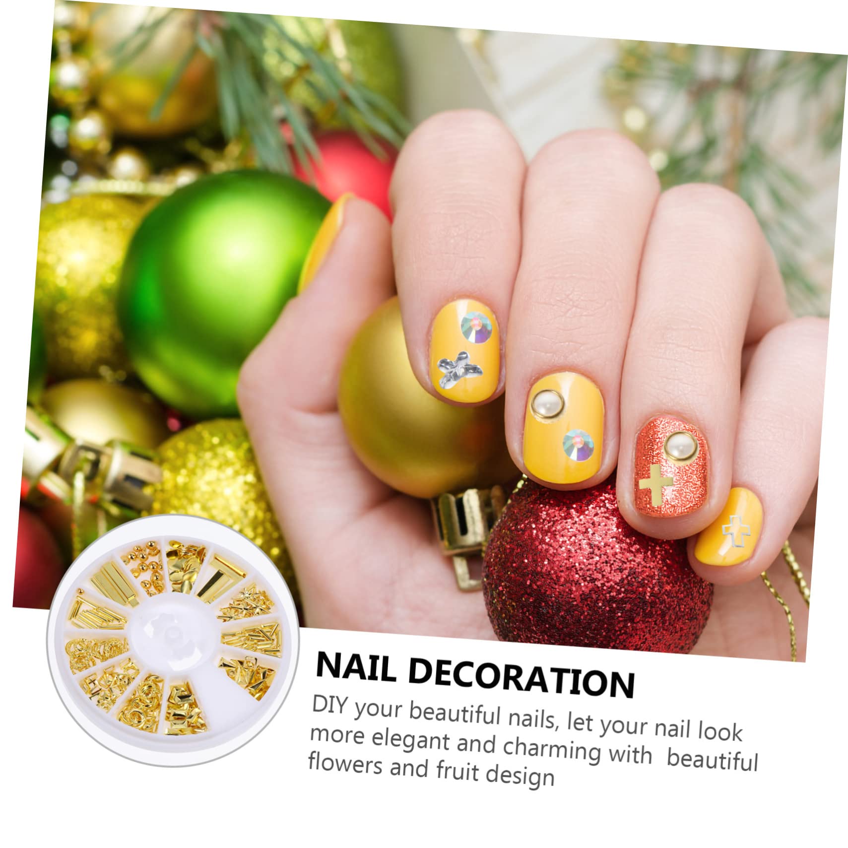Healeved Decoración De Uñas Brillantes Kit De Accesorios De Manicura Estilos De Rivet Nail Art Para Acabado Elegante y Atractivo