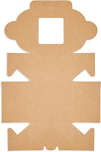 Miniatura 10 de Juvale Cajas de galletas con ventana, paquete de 50, cartón marrón de 4 x 4 x 2.5 pulgadas, recipientes de pastelería y caja de cupcakes para