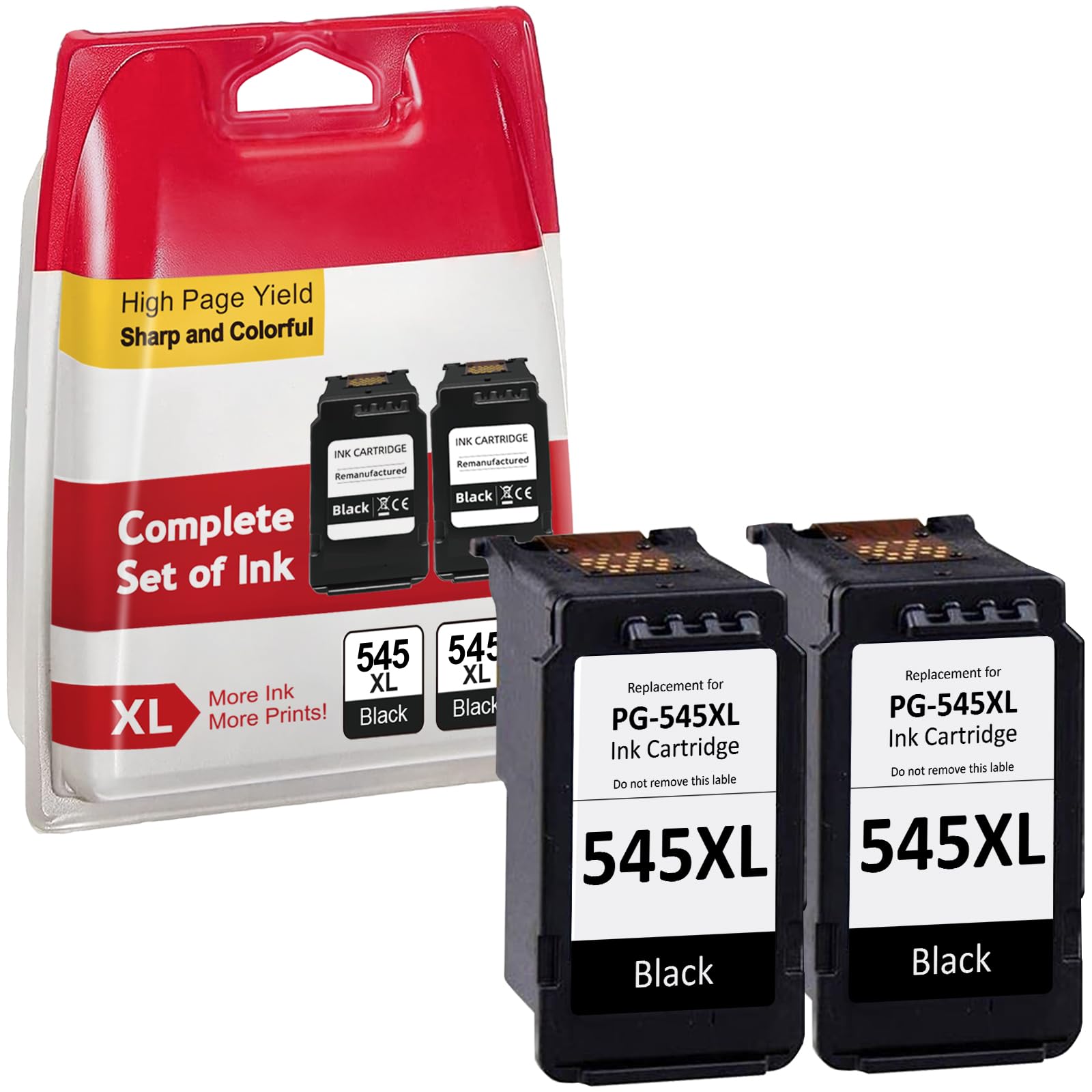 INKYEAH Cartuccia 545 XL Nero, PG-545 XL Rigenerato per Cartucce Canon 545 Nero, Toner PG 545 XL Compatibile con Stampante Pixma TS3300 TR4500 TS3450 MG2550s TS3150 MX495 MX490 TR4550 TR4551 TS3100