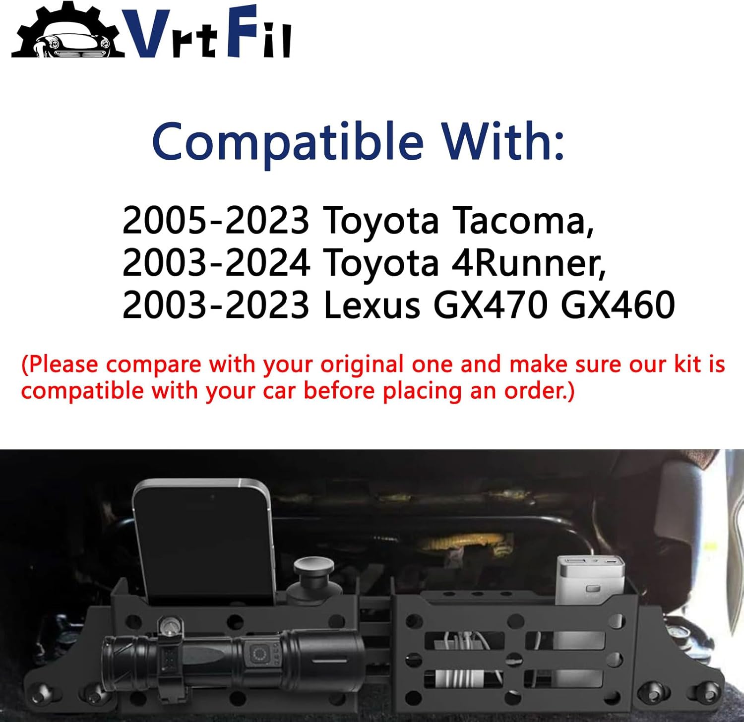 Car Seat Brackets Storage Basket - Universal Molle Panel Organizer Compatible with Toyota Tacoma 4Runner Lexus GX460/GX470 | Tactical Gear Mounting System & Quick Installation for Under Seat Storage