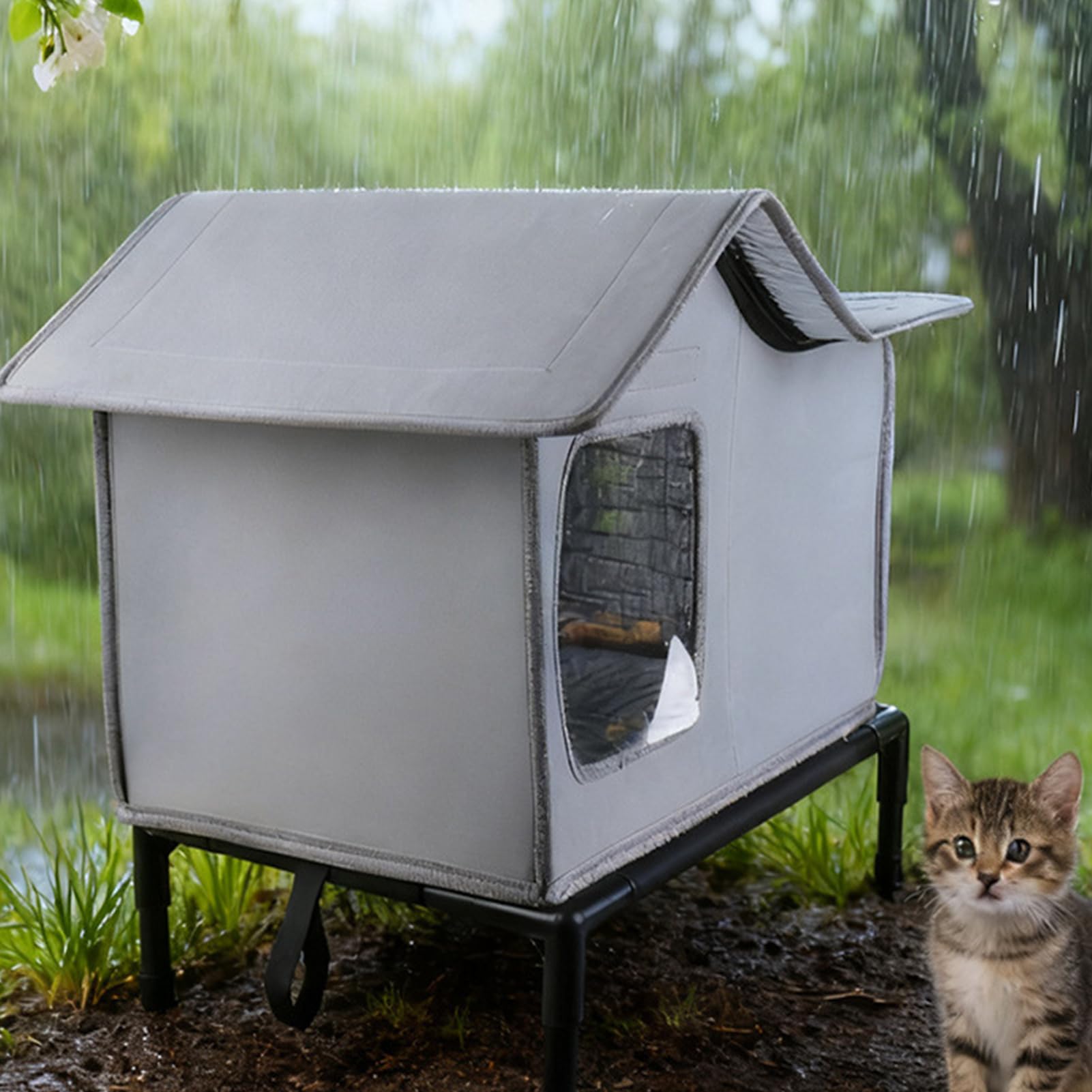 Casetta per Gatti Invernale Rifugio Riscaldato Per Animali Inverno | Case Esterni per Animali Resistente alle Intemperie per Patio Giardino Garage e Interni Conigli e Piccoli