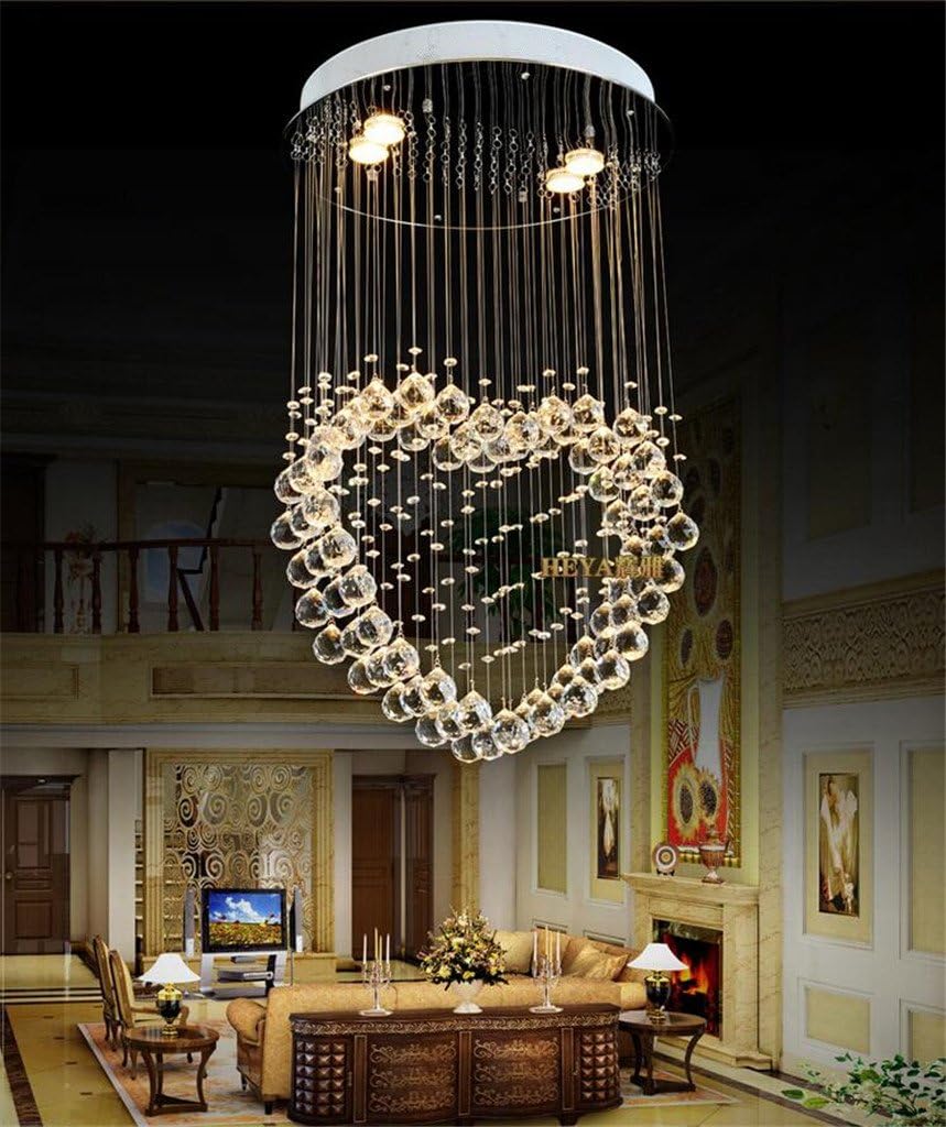 GUOCAIRONG® Crystal Chandelier Ceiling Lights Pendant Lights Modern Simple Entrance Bar Hanging Line Crystal Light Fishing Line Lights Heart-Shaped Restaurant Chandelier
