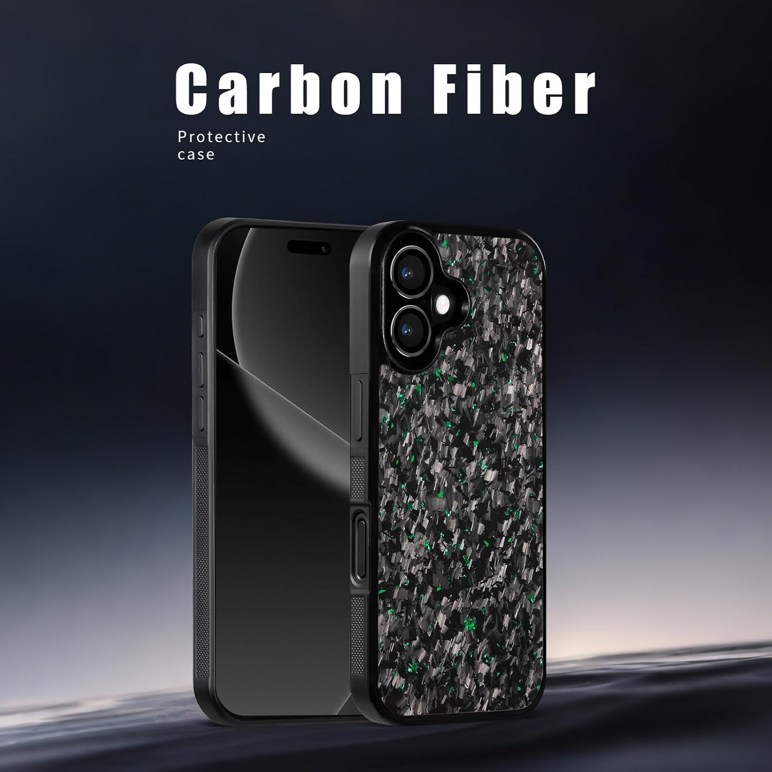 Forged Carbon Fiber Case for iPhone 17, Ultra-Thin All-Inclusive Magnetic Anti-Fall Protective Phone Case for iPhone 17,Soft TPU Bumper with Drop Protection (Black)