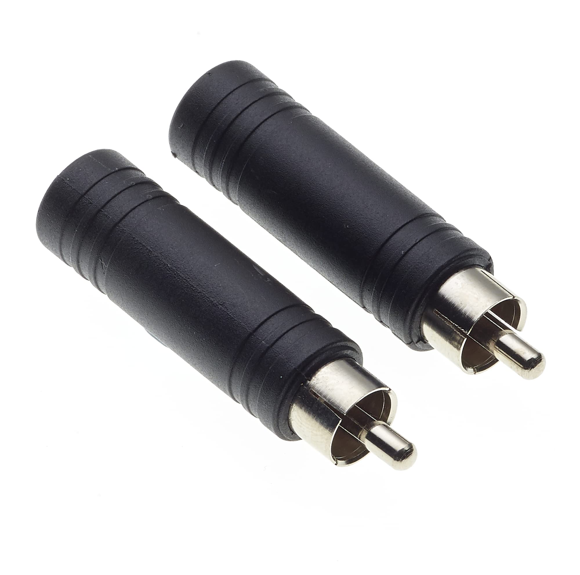Keple RCA Male Plug to 6.35mm 1/4" Inch Mono Socket Female Adaptor Connector, Pack of 2