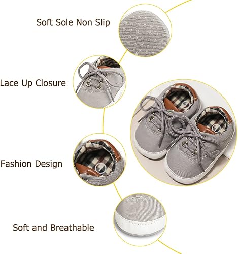 Miniatura 4 de Morbido - Tenis de lona para bebés y niños pequeños, antideslizantes, para recién nacidos, para recién nacidos, para recién nacidos de 0 a 18 meses