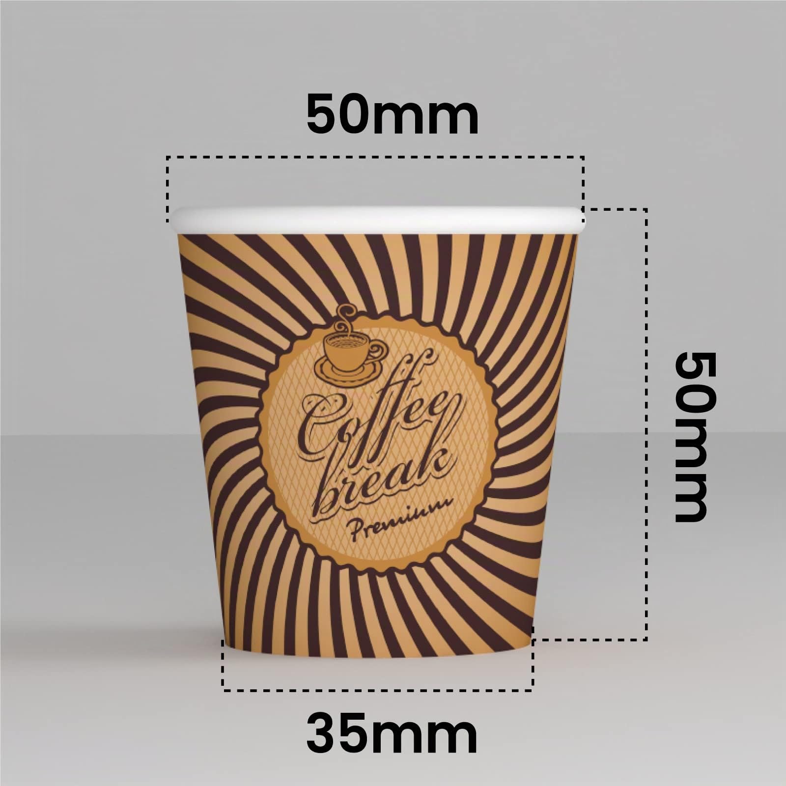 Eurocali 1000 Bicchierini in Carta per caffè 65ml VintageCUP Bicchieri Ecologici Biodegradabili Monouso Piccoli Asporto Bevande Calde