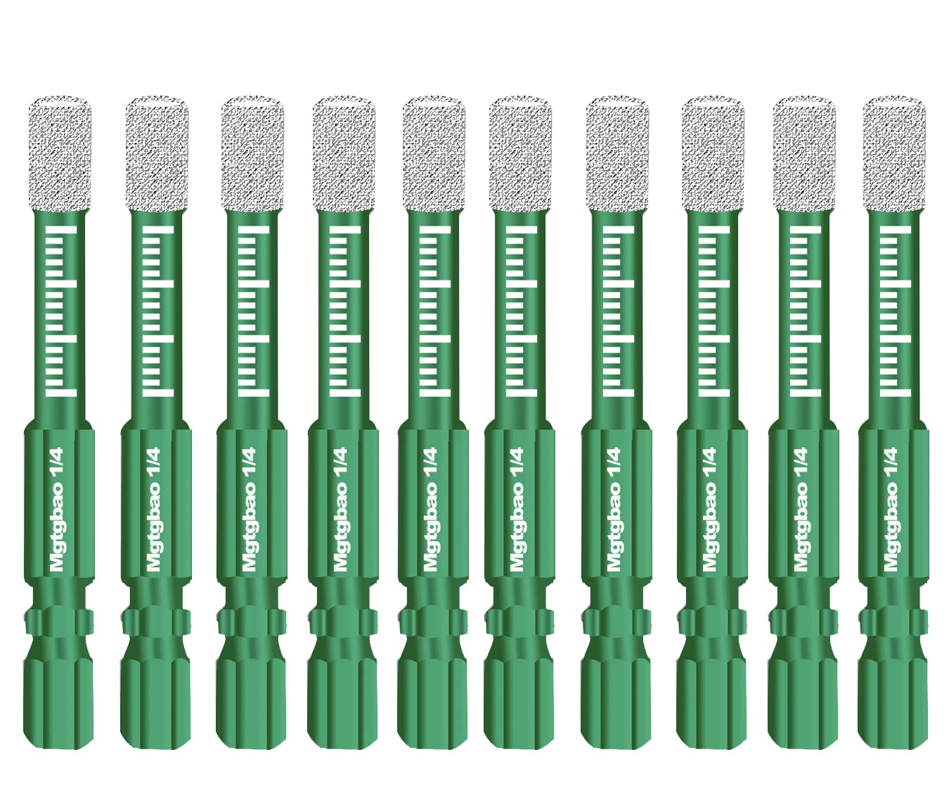 18PCS Green Dry Diamond Drill Bits Set, 6mm Core Drill bit for Granite Marble Tile Ceramic Stone Glass Diamond Hole Saw Kit with 3/16,1/4, 5/16, 3/8, 1/2, 9/16
