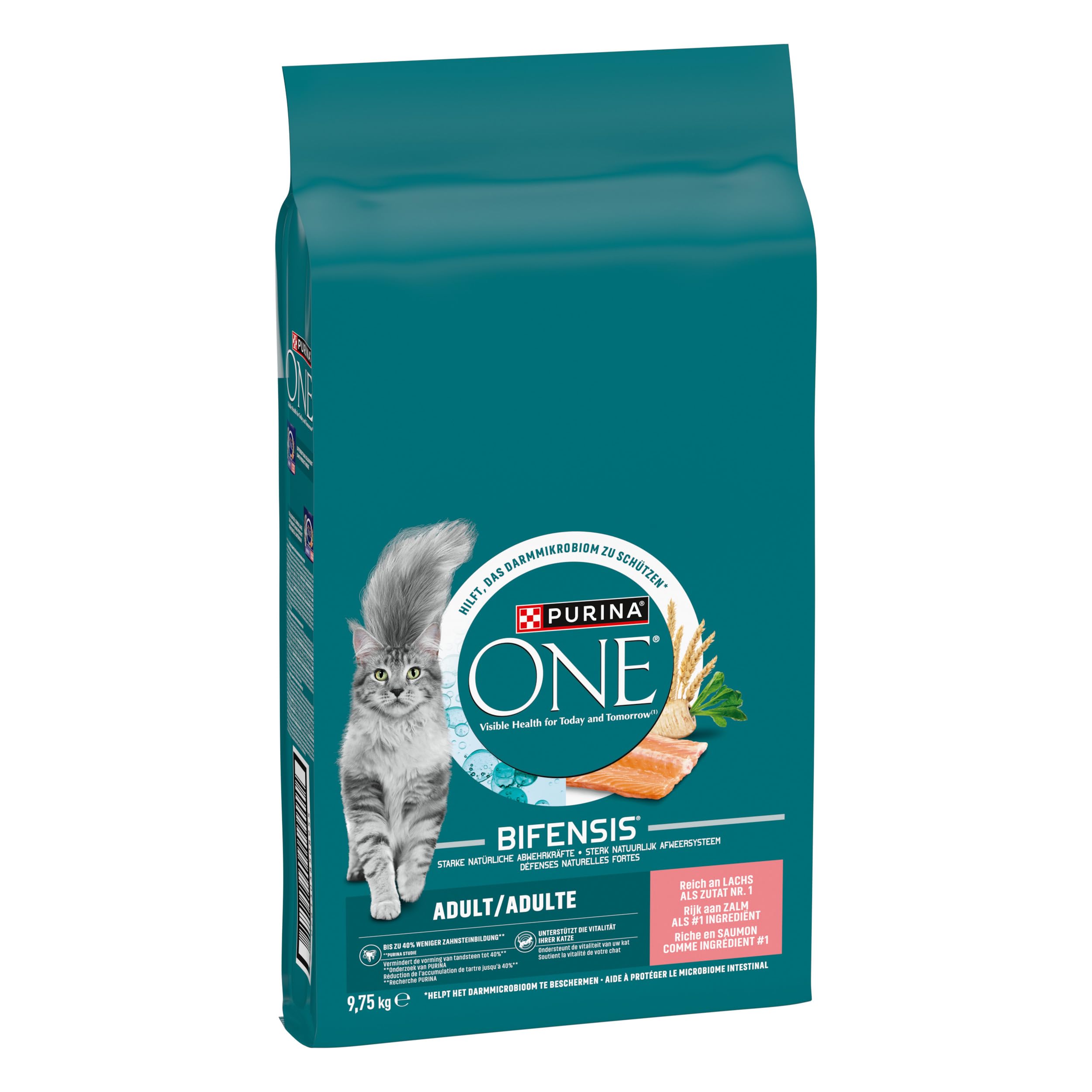 Purina One Bifensis Crocchette Gatto Adult Ricco in Salmone e Cereali Integrali 9.75 Kg