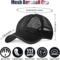 Vista 2 de Foaincore Summer Mesh Baseball Cap for Men Adjustable Breathable Caps Women Men's Hat Quick Dry Hats Casual Trucker Hat
