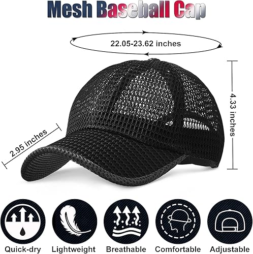 Miniatura 2 de Foaincore Summer Mesh Baseball Cap for Men Adjustable Breathable Caps Women Men's Hat Quick Dry Hats Casual Trucker Hat