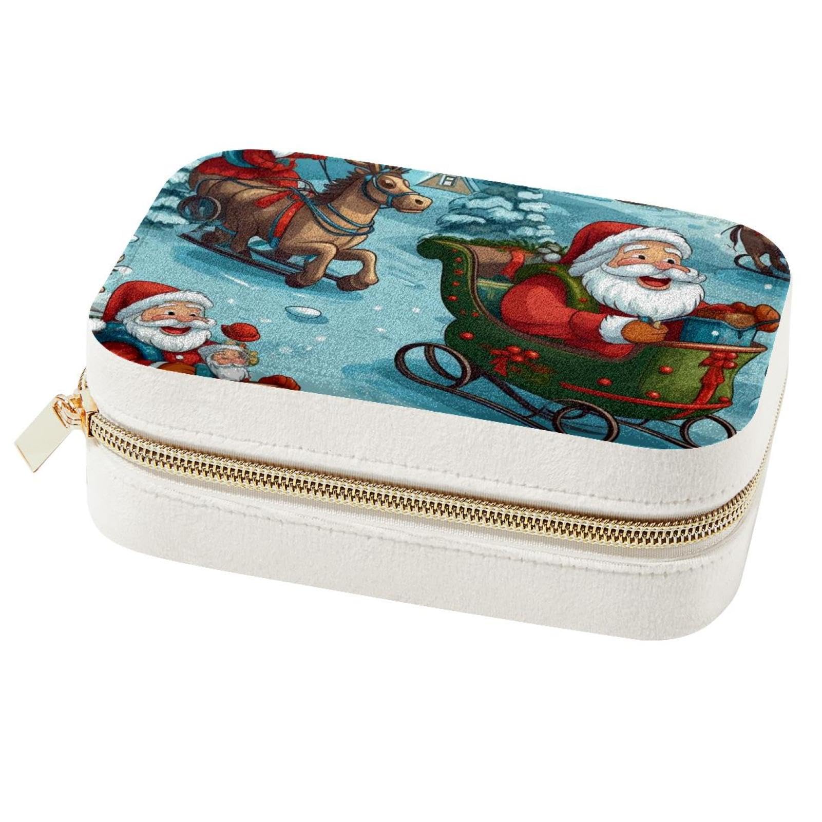 Boîte à bijoux L traîneau de Noël portable anti-nœuds