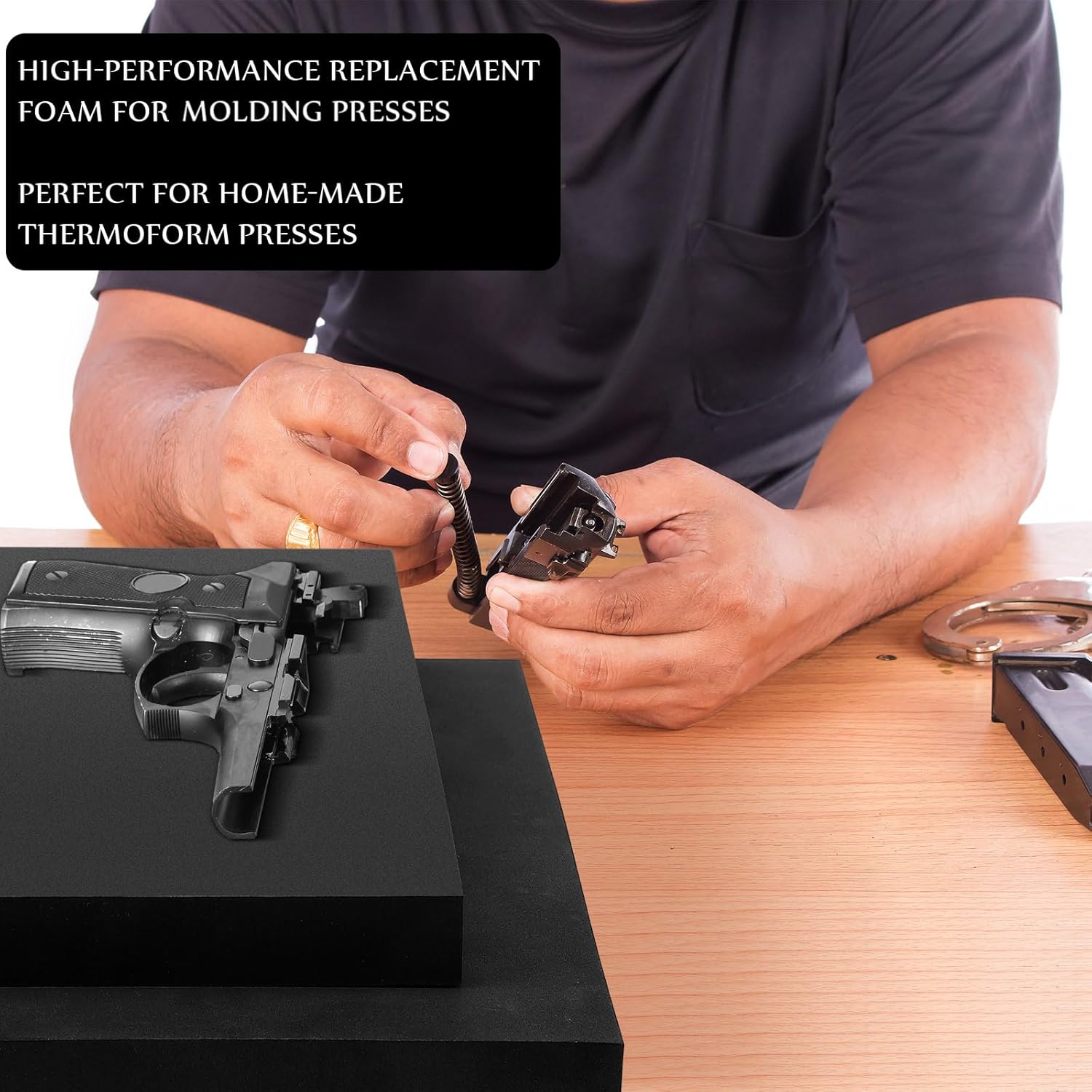 RoundFunny 87 Pcs DIY Holster Kit Include Thermoform Molding Foams Sheet Eyelet Hand Setter Cross Recessed Screw Head Open Slotted Fastener Rubber Washer for Making Knife Sheath