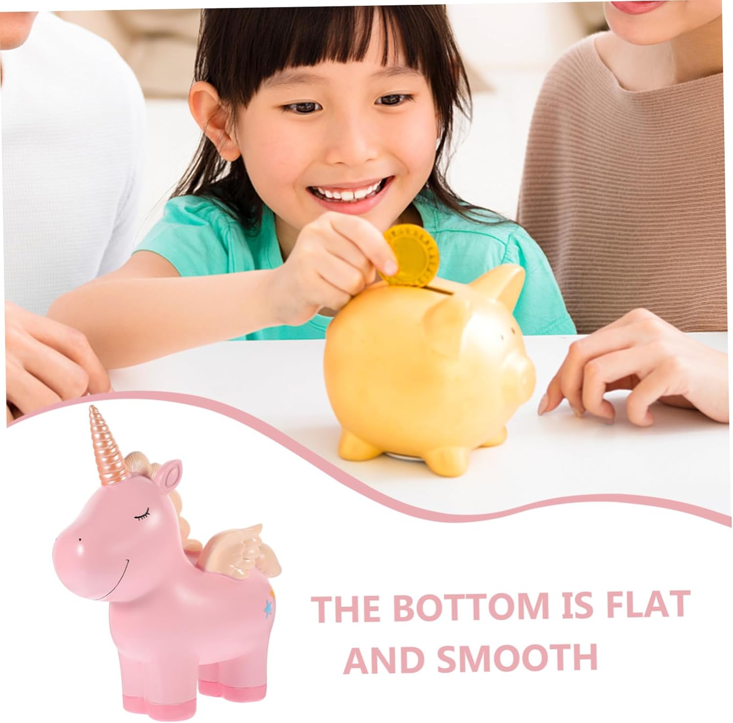 FAVOMOTO Shaped Bank for Boys and Girls Stylish White Money Container Fun Room Decor for Girls Promotes Saving Habit Birthdays and Special Occasions