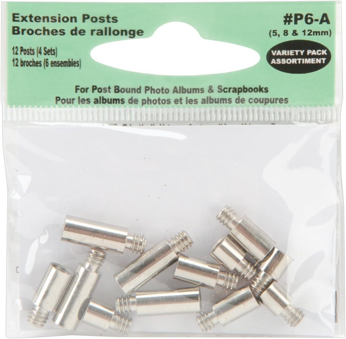 Pioneer P6A Extra Variety Pack 5, 8, 12mm Extension Posts (6 sets) f/all Post Bound albums