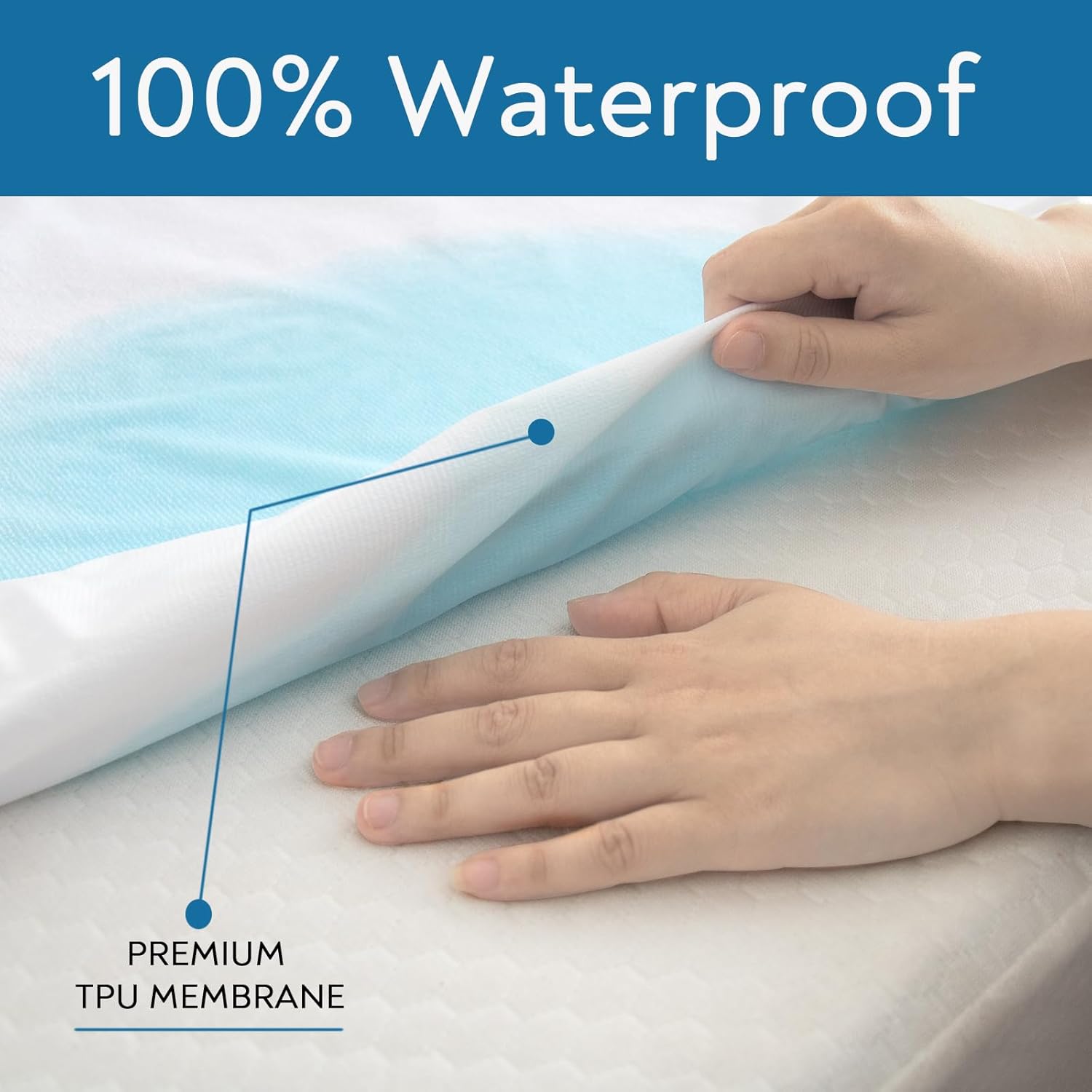 Twin XL Mattress Protector Waterproof Breathable Terry Premium Fitted up to 14'' Depth Pocket, Ultra Soft and Breathable Mattress Pad Cover Twin Extra Long (XL), Noiseless - Image 2