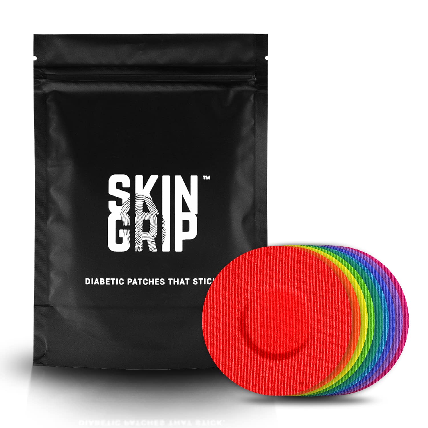 Skin Grip Freestyle Libre 3 & Instinct Sensor Covers- Waterproof & Sweatproof Adhesive Patches for 10-15 Days (Not for Libre2), Pre-Cut CGM Cover - 20 Pack, Rainbow Pack