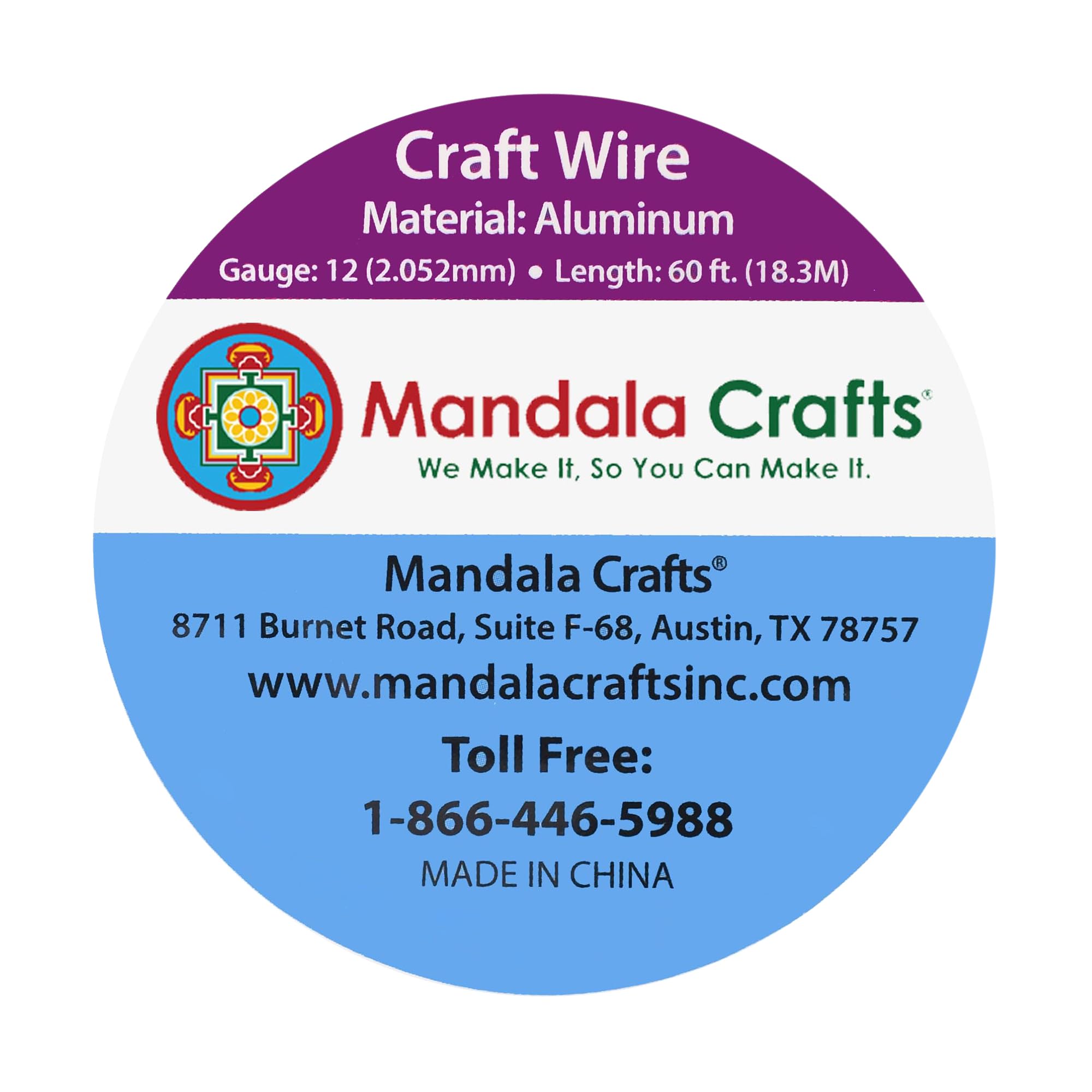Mandala Crafts 12 Gauge Anodized Aluminum Craft Wire for Jewelry Making - 60 FT Colored Flexible Lime Green Wire - Bendable for Bonsai Armature Crafting Sculpting