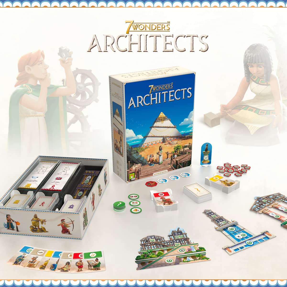 Asmodee - 7 Wonders Architects, Gioco da Tavolo, 2-7 Giocatori, 8+ Anni, Edizione in Italiano