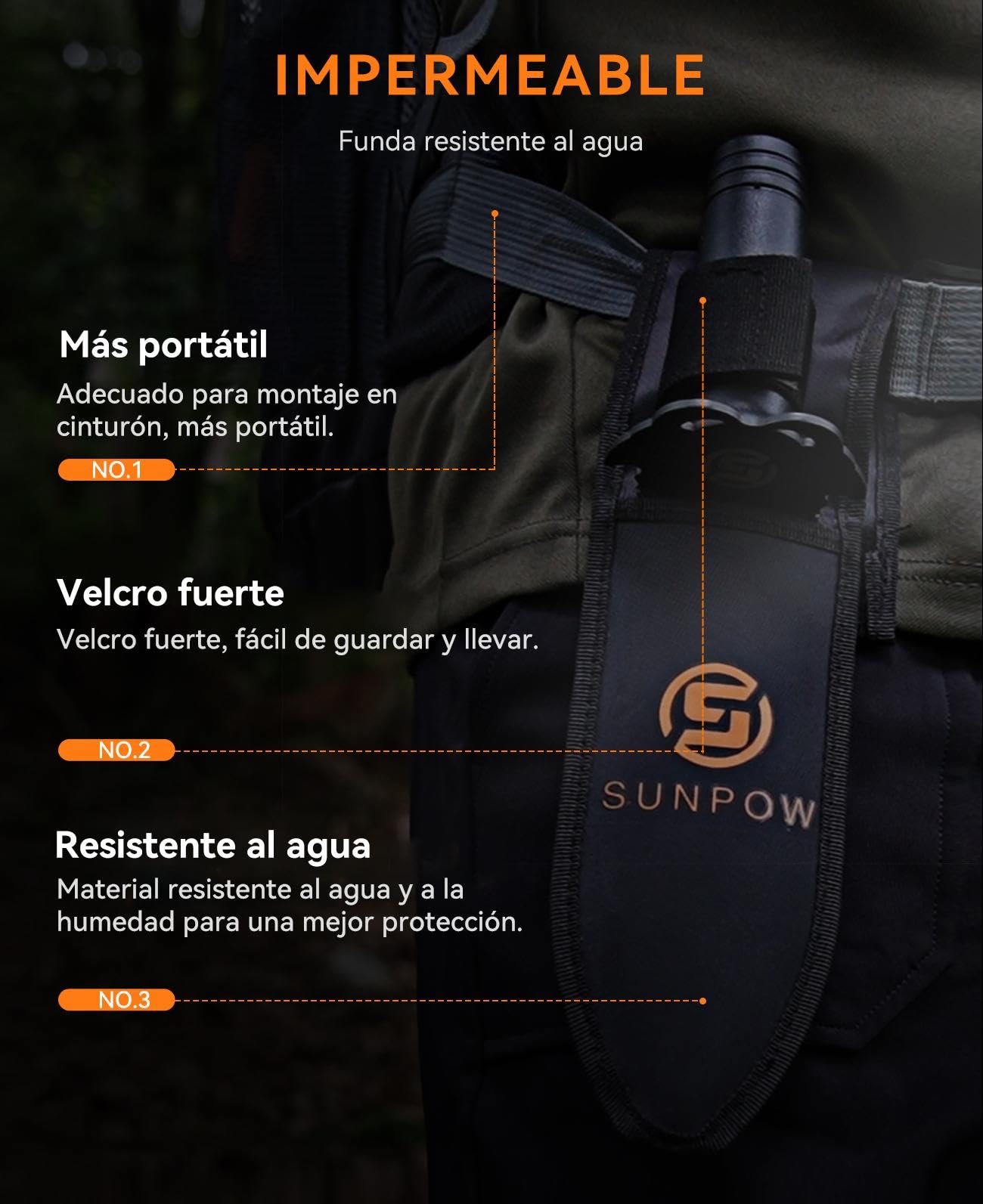 SUNPOW Pala de jardín Resistente con Funda de Transporte: pequeña Pala con Doble Borde dentado, Cuchilla para excavar para jardinería y Acampada, con Escala de medición