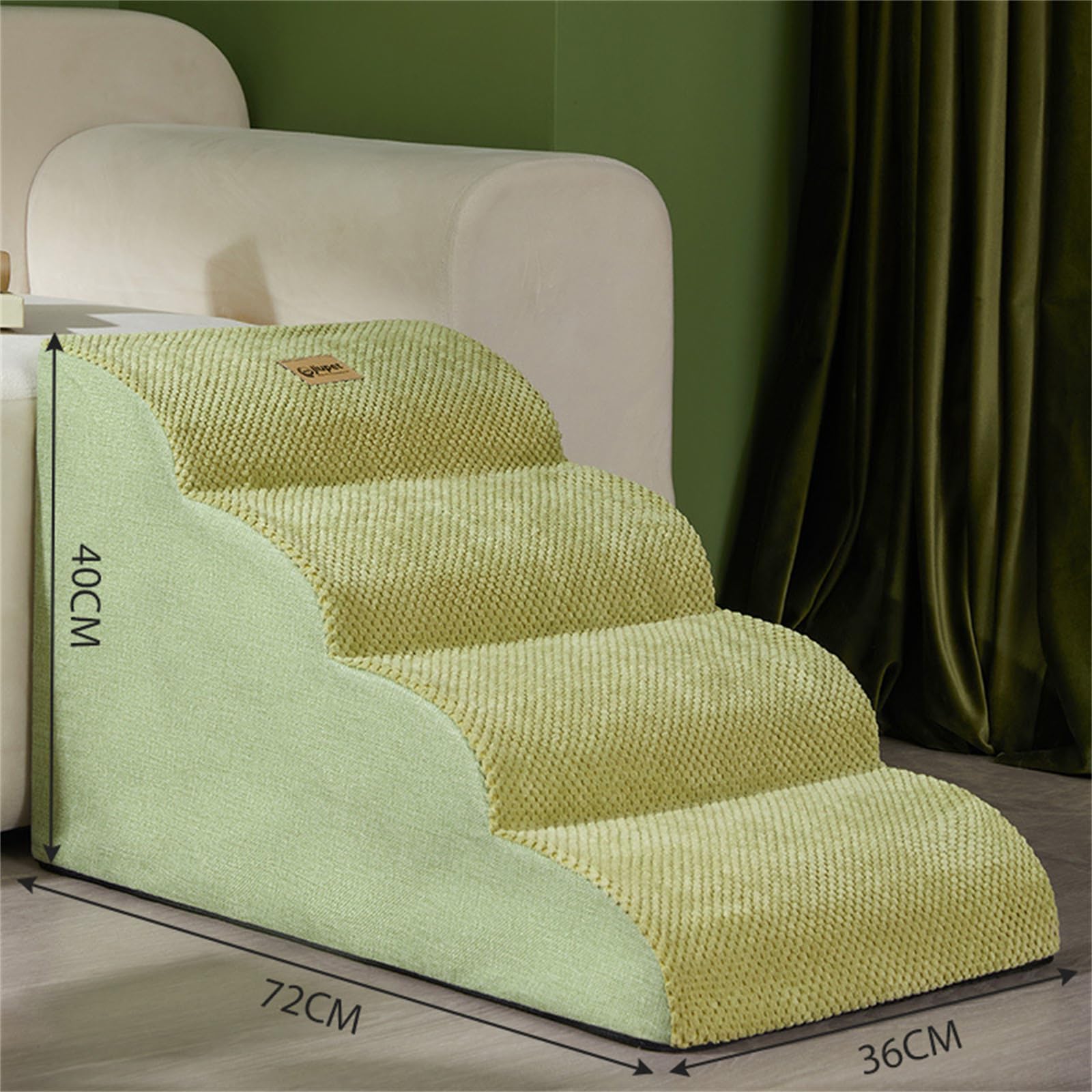 Rampa Per Cani JISADER 2 Gradini | Scala Morbida Per Divano E Letto | Copertura Lavabile | Ideale Per Cuccioli E Cani Anziani