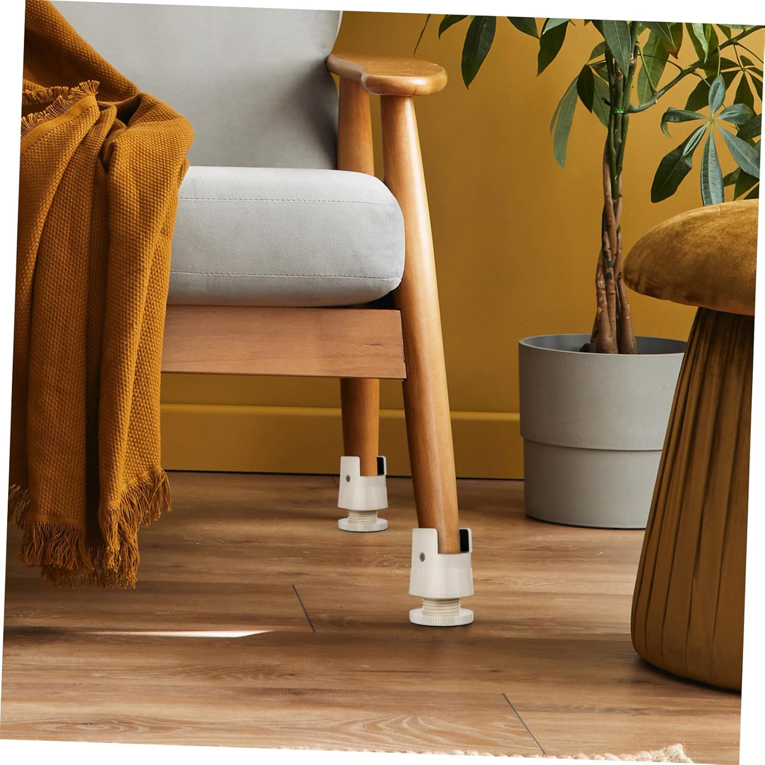 Cabilock 4 Pack Furniture Risers Desk Leg Risers Height Adjustable for Tables Chairs Beds Sturdy Non-Slip Easy Assembly