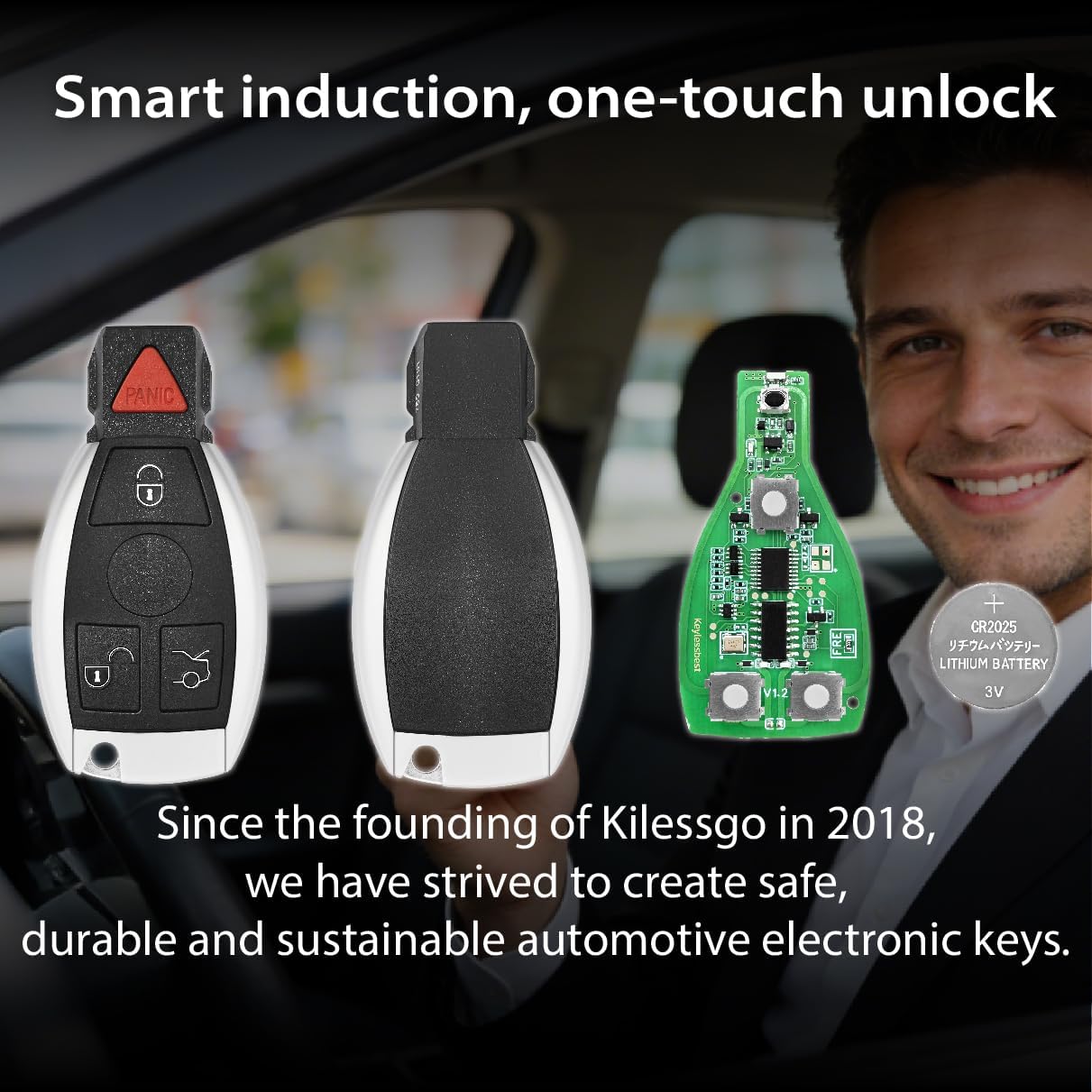 Key Fob Replacement for 1997-2016 Mercedes Benz C CL E G GL ML R S Class IYZ3312 315MHz 4 Buttons