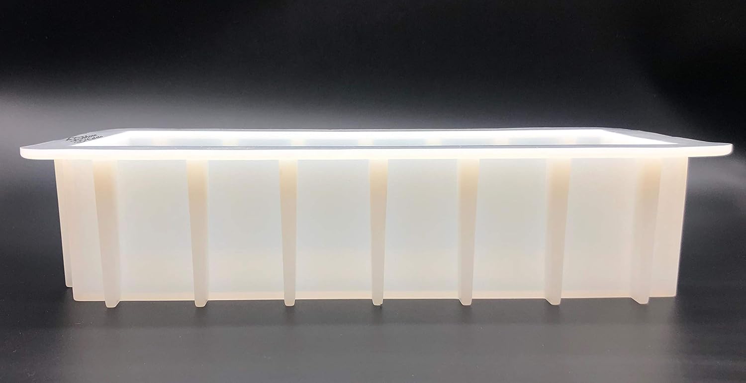 Mose Cafolo Loaf Soap Silicone Mold 10'' Rectangle White Mould DIY Handmade Swirl Making Tool