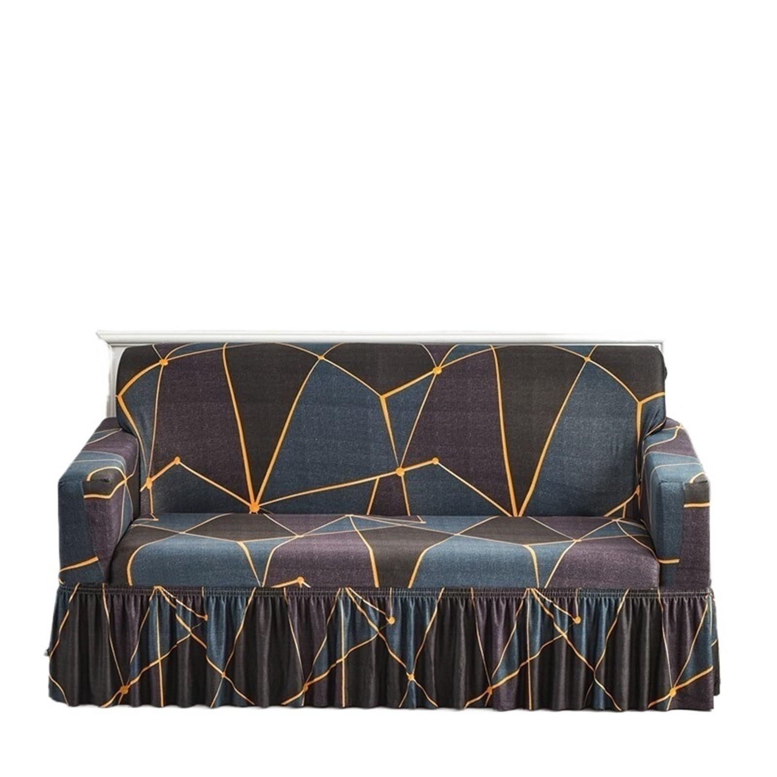 SUBLXPoten Sofa Cover with Skirt Sofa Cover with Skirt Washable Elastic Stretchable Easy Fit Universal Furniture Protector(Color 16,3-seater(190-230cm))