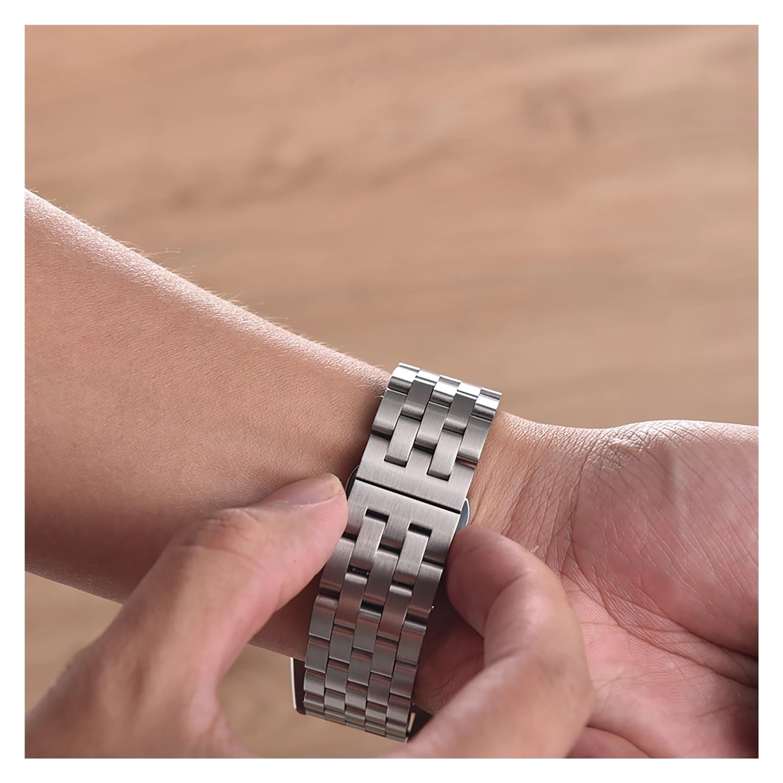 Cinturino di ricambio per orologio, in acciaio inox, 18 mm, 19 mm, 20 mm, 21 mm, 22 mm, 3 file