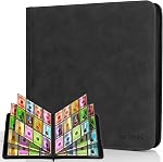 Trading Card Binder, 12 Pocket Card Album Folder Hold Up to 720 Cards, Premium and Durable Zipper Binder, Cards Holder Album for MTG, TCG, Baseball Cards (Black)