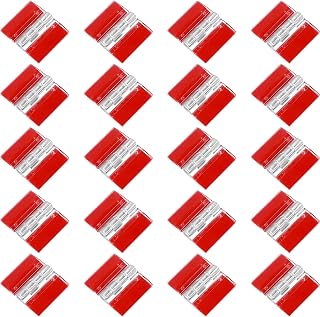 20/10Pcs Acrylic Hinges, Mini Hardware Folding Hinges Piano Hinges Acrylic Display Stand Hinge, Display Cabinet Hinge with Mounting Hole for Case Box Handicrafts (20, 35x30mm), Red