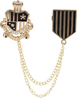 Knighthood Men's Crowned Shield with Hanging Chain Tassel Badge Suit Collar Brooch Lapel pin Price In India
