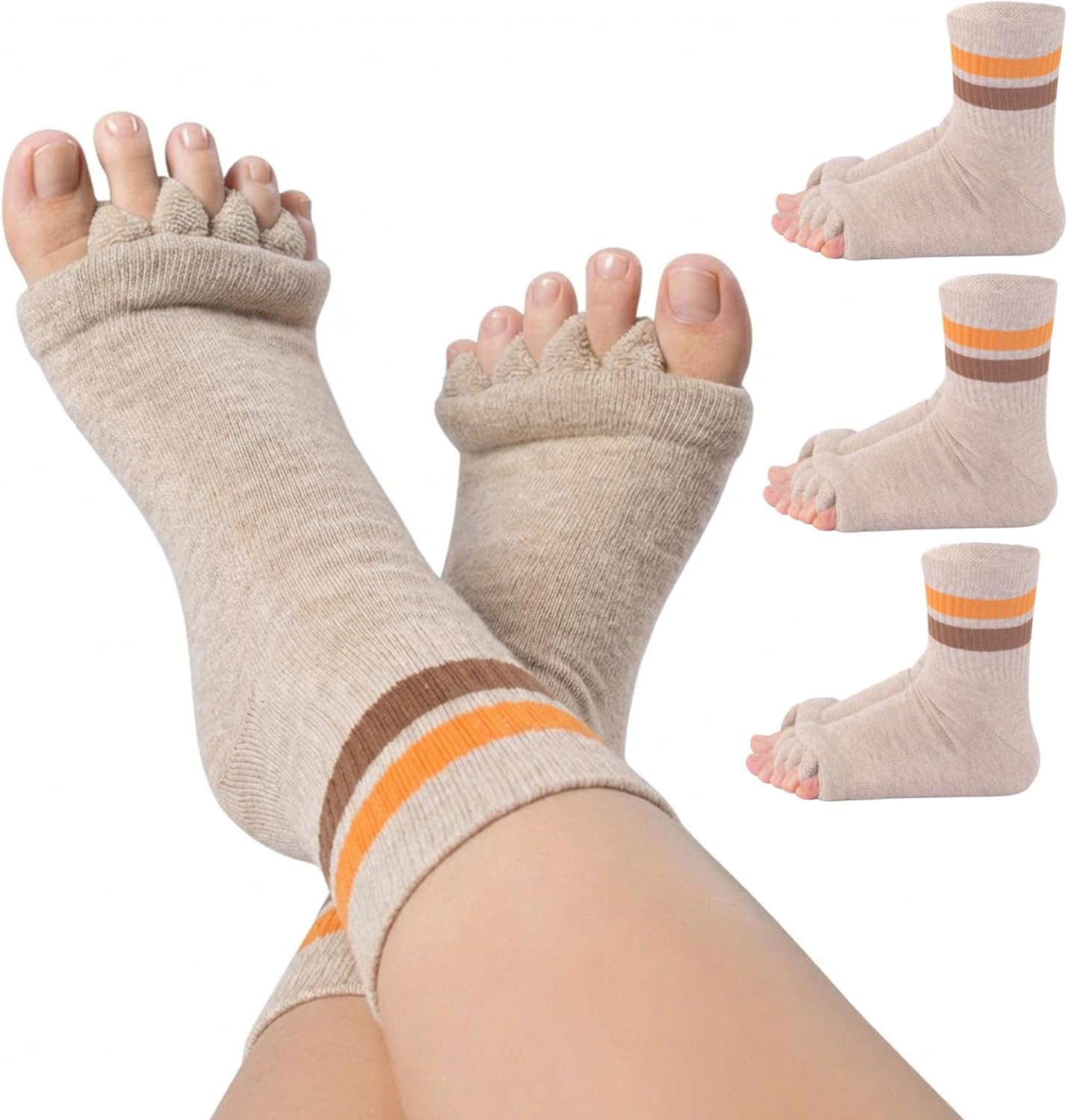 Toe Separator Socks,Foot Alignment Sock for Health Care, Pain Relief, Bunion Corrector, Yoga Massage Socks