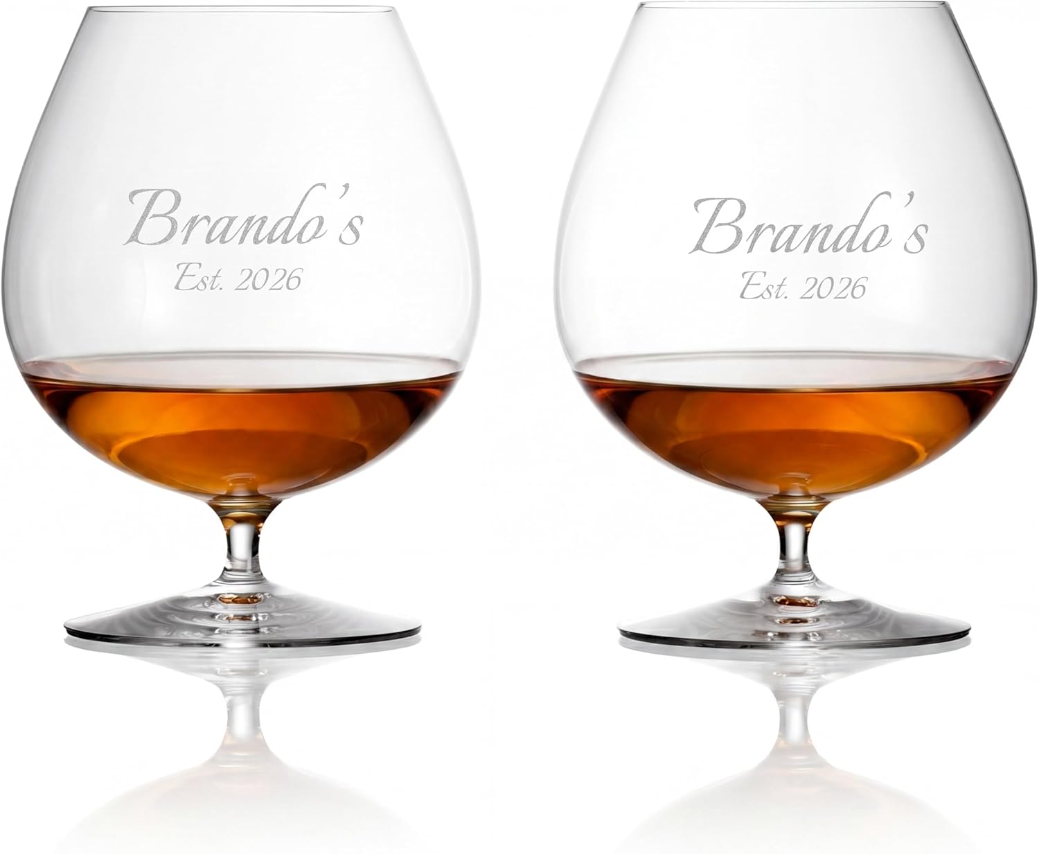 Waterford Personalized Elegance Brandy Snifters, Set of 2 Custom Engraved 28oz Crystal Snifters for Brandy, Cognac, Home Bar