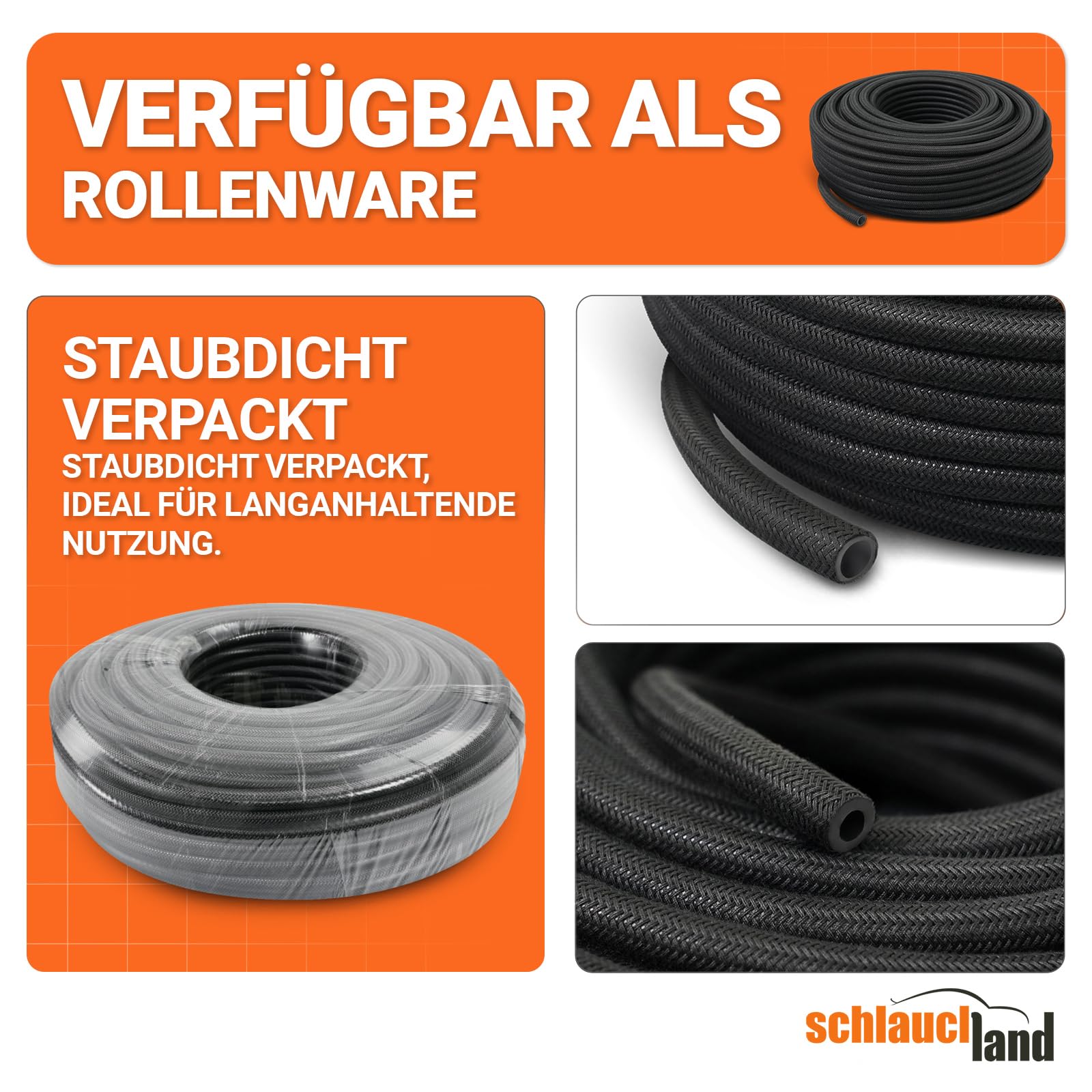 10m EPDM KÜHLMITTEL-SCHLAUCH C-TEX Ø 19 x 26 mm Kühler Schlauch 130°C | VIELE GRÖSSEN & LÄNGEN | Textil Gewebe-verstärkt Unterdruck Gummi-Schlauch Heisswasser Bremsflüssigkeit Kühlwasser DIN 73472