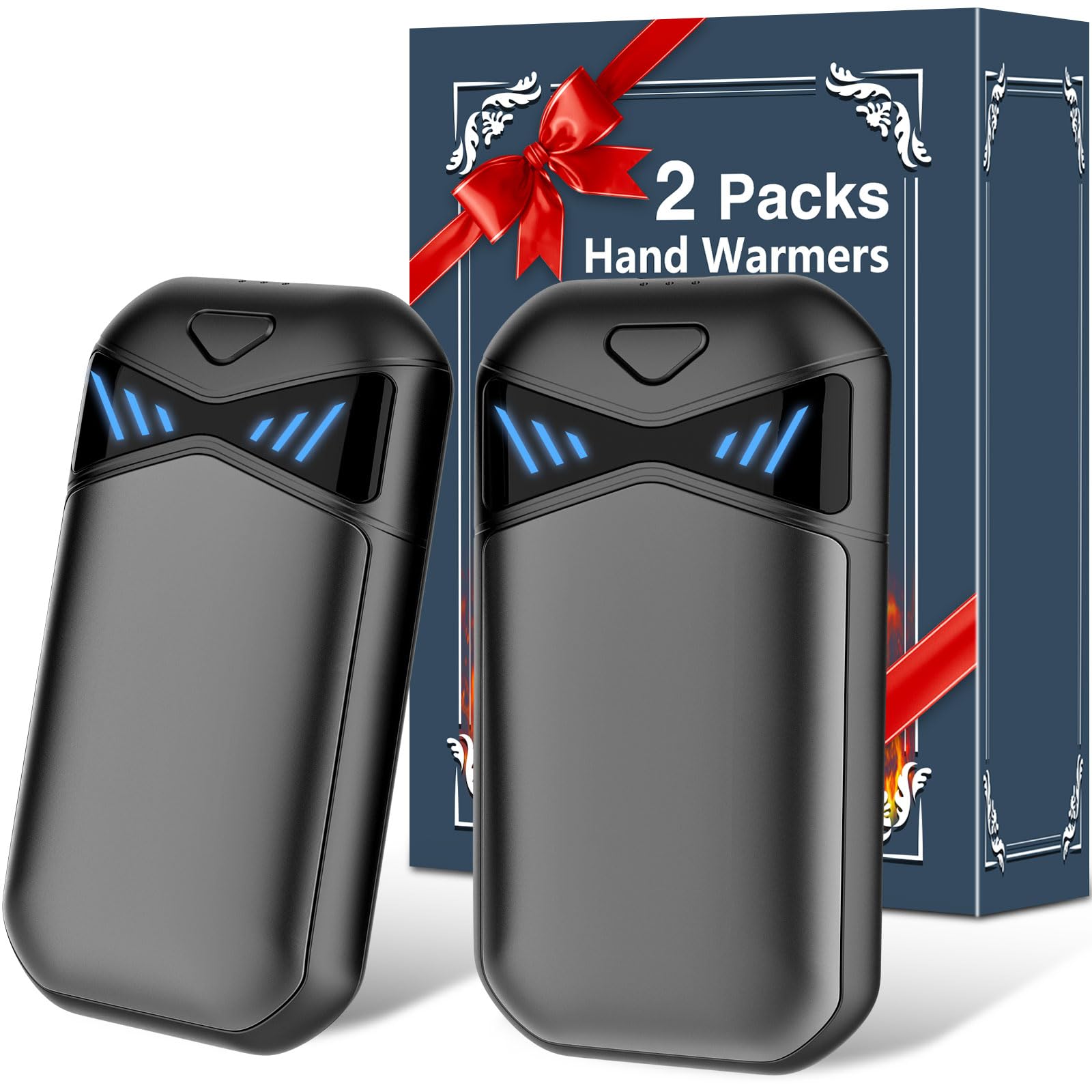 Scaldamani Ricaricabile Magnetico 2 in 1, Scalda Mani Elettrico Portatile, Ultra Leggero& Ultrasottile, Powerbank Scaldamani Calore con 3 Livelli, Riutilizzabile Regali, Adatto per Attività All'aperto