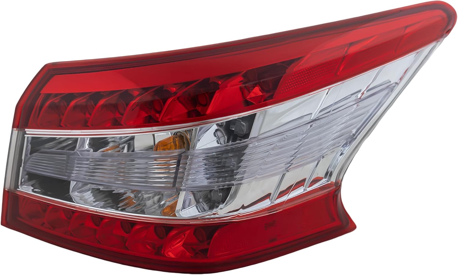 Evan Fischer Passenger Side Outer Tail Light Lamp Assembly Compatible with 2013 2014 2015 Nissan Sentra Mounts On Body With Bulb