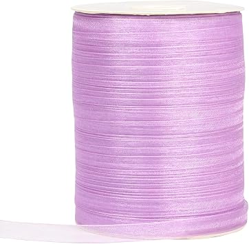 3/8 Inch Lavender Organza Ribbon for Gift Wrapping, 500 Yards Craft Sheer Chiffon Ribbon for Wedding, Gift Wrapping, Holiday Decoration, Bow Making, Wreath, DIY Crafts