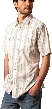 Kimes Ranch Mens Sonny Short Sleeve Western Shirt, Pearl Snap Button Down, Coolmax Performance Fabric