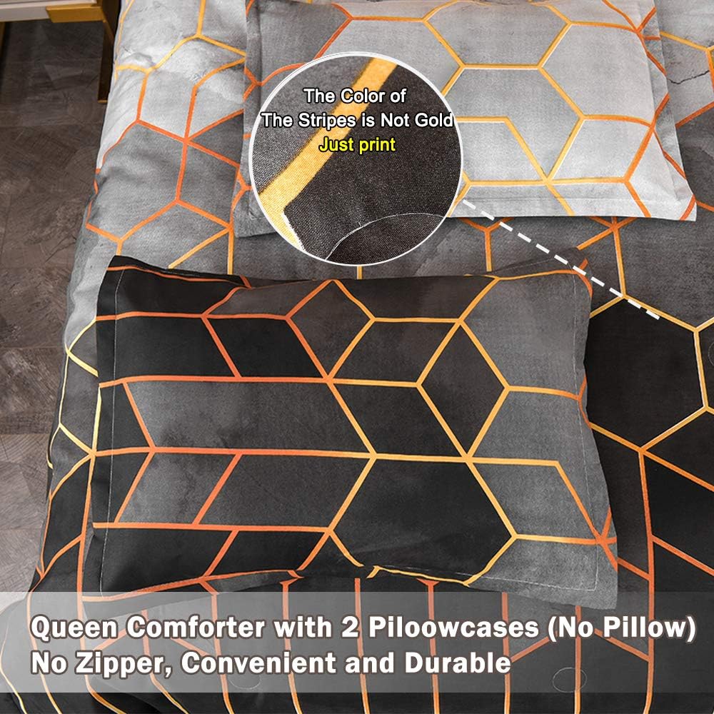 Up To 50% OFF YEARNING Comforter Queen Set Black Marble Print Geometric Design Bedding Set (Watercolor Print, Not Stains), Modern Trendy All Season, Matching 2 Pillowcase Super Cheap 🛒 YEARNING Comforter Queen Set Black Marble Print Geometric Design Bedding Set (Watercolor Print, Not Stains), Modern Trendy All Season, Matching 2 Pillowcase