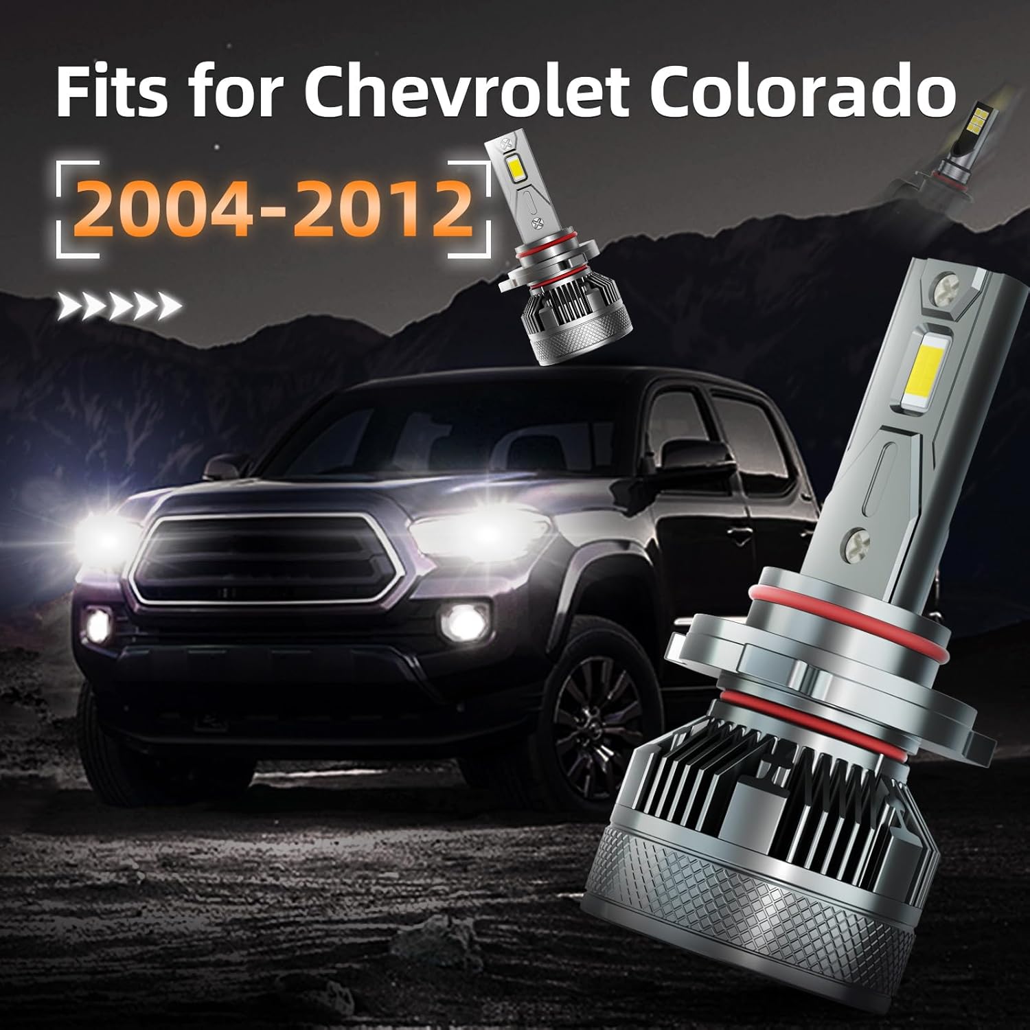 AWALITED Fits for 2004-2012 Chevrolet Colorado High Low Beam Fog Lights Bulbs Combo, 6000K White Plug-and-Play Super Bright Light Bulbs, Pack of 6