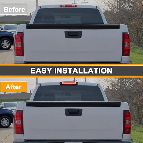 Miniatura 9 de Tercera tercera luz de freno LED compatible con Silverado/para Sierra 1500 1500LD 2500HD 3500HD 2014-2019, montaje de lámpara de luz de carga para